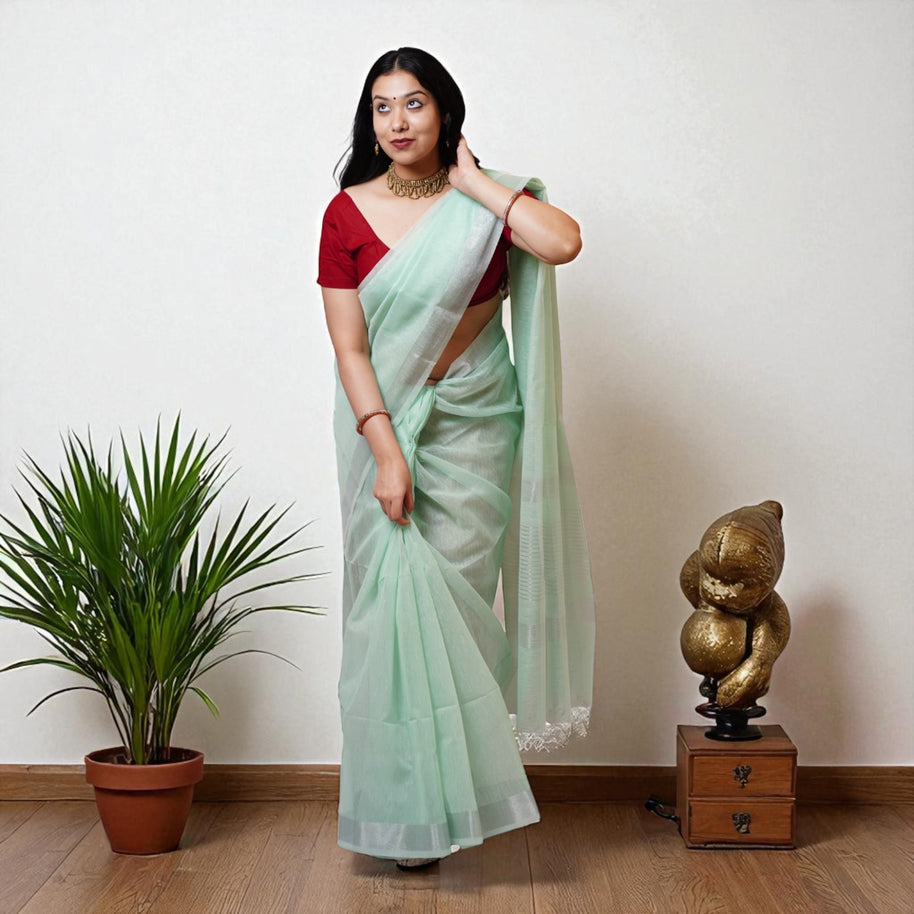 Chandharita Banarasi Linen Saree