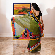 Green Applique Kota Cotton Saree