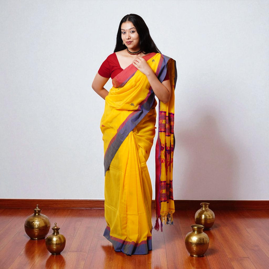 Anaya Jamdani Handloom Cotton Saree