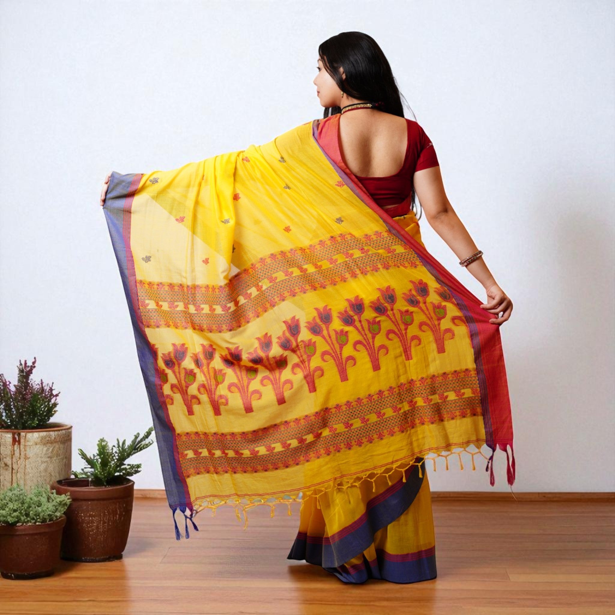 Anaya Jamdani Handloom Cotton Saree