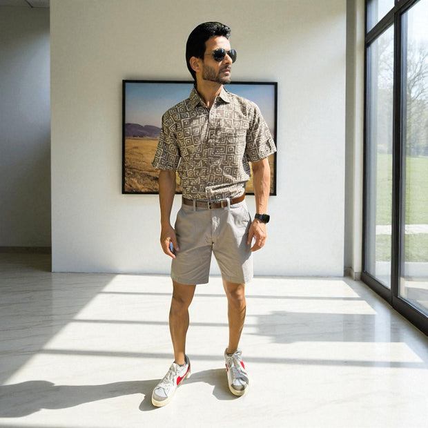 Artsy Hand Block Print Mens Shirt