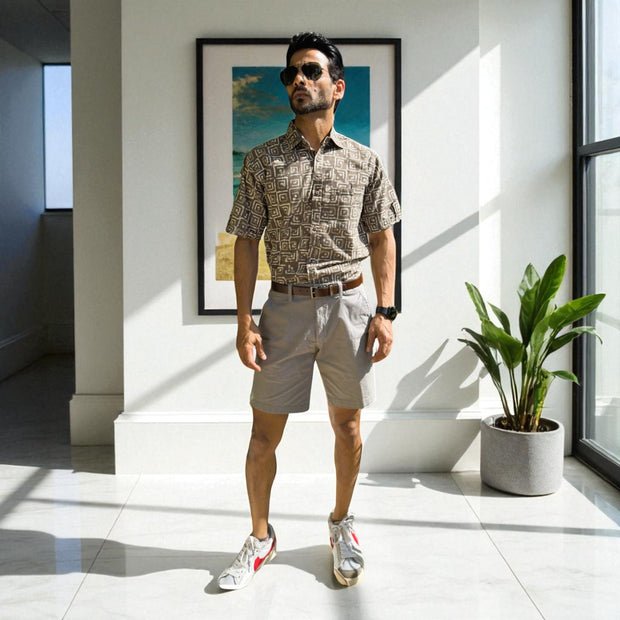 Artsy Hand Block Print Mens Shirt