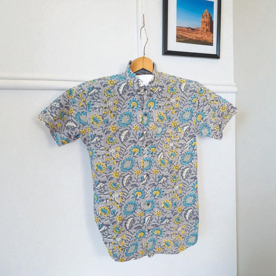 Artsy Hand Block Print Mens Shirt
