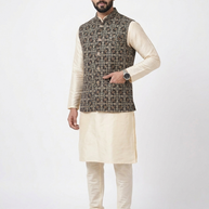 Black Ajrakh Silk Jacket