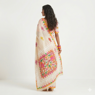 Cream Handpainted Cotton Saree