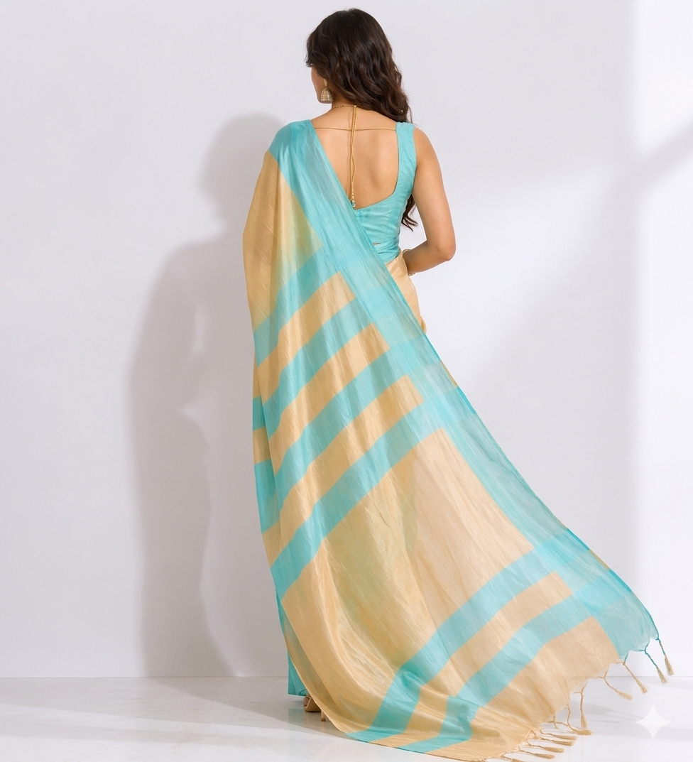 Stripe Radiance Handloom Cotton Saree
