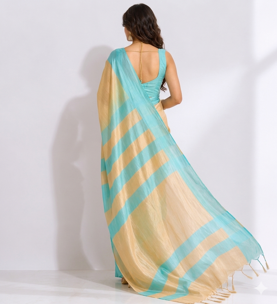 Stripe Radiance Handloom Cotton Saree