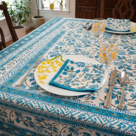 Handblock Print Cotton 6 Seater Rectangular Table Cover