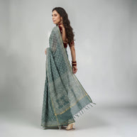 Aarvi Handblock Chanderi Silk Saree