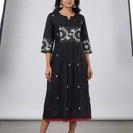Black White Jamdani Cotton Dress