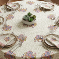 Handblock Print Cotton 8 Seater Round Table Cover