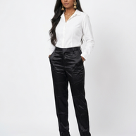 Black Straight Mashru Pant