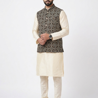 Black Ajrakh Silk Jacket