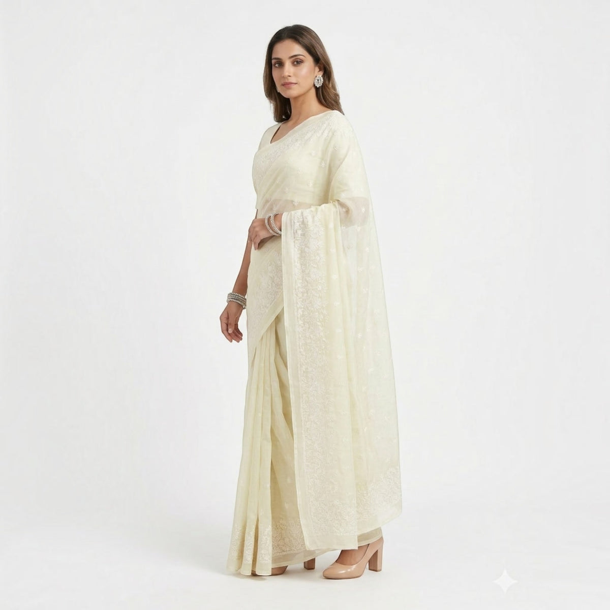 Light Green Kota Doriya Cotton Saree