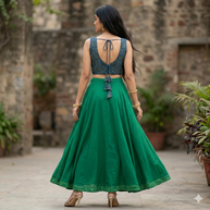 Blue Ajrakh Modal Silk Blouse