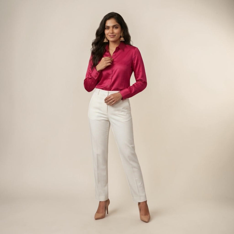 Rani Pink Mashru Silk Shirt