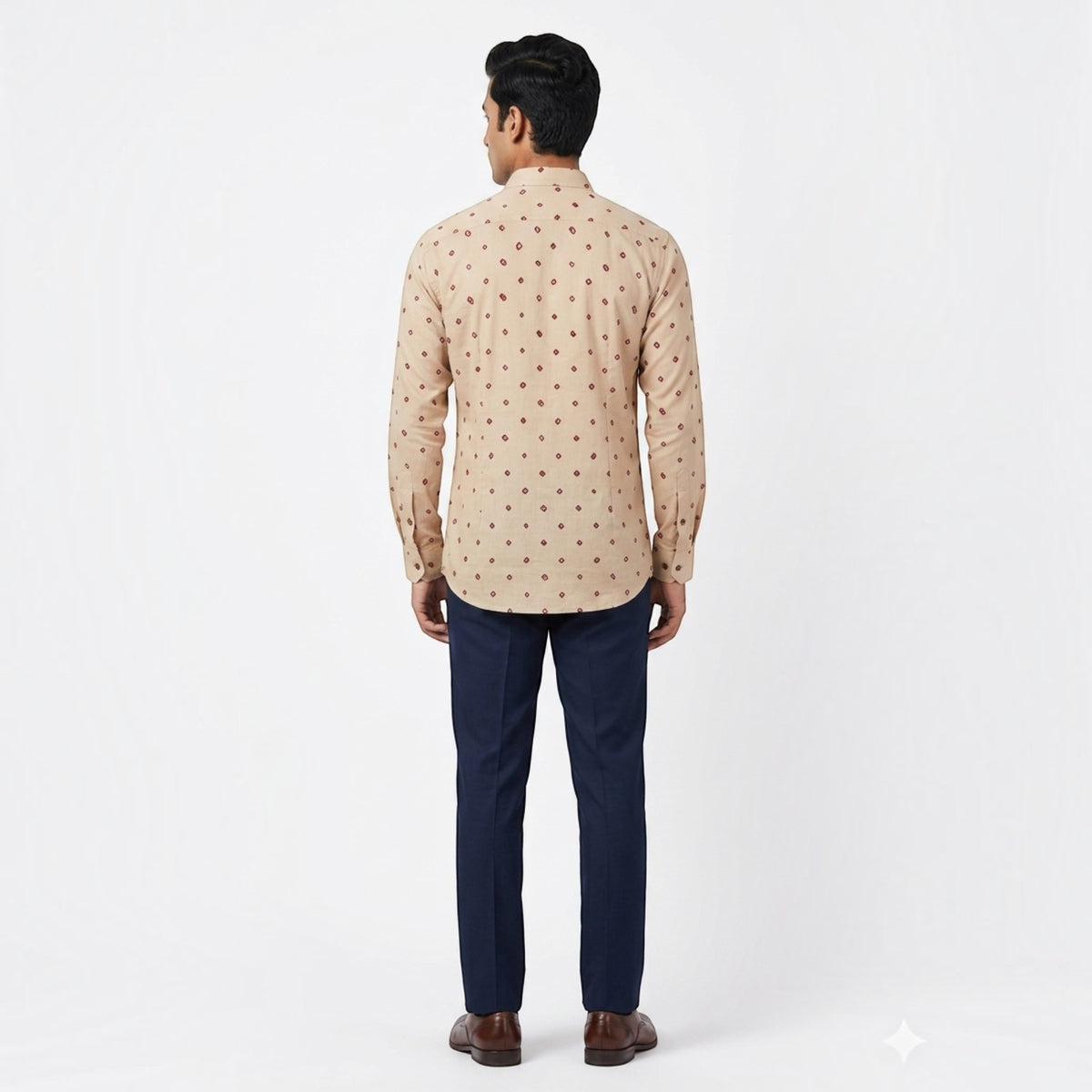 Cream Bandhani Cotton Shirt