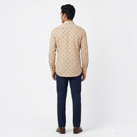 Cream Bandhani Cotton Shirt