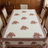 Handblock Print Cotton 6 Seater Rectangular Table Cover