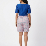 Pink Handblock cotton Shorts