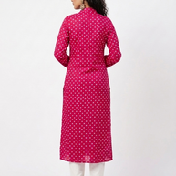 Pink Modal Silk Bandhej Long Blazer
