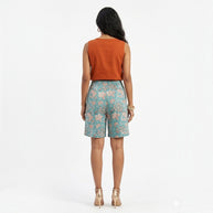Sky Blue Handblock Cotton Shorts