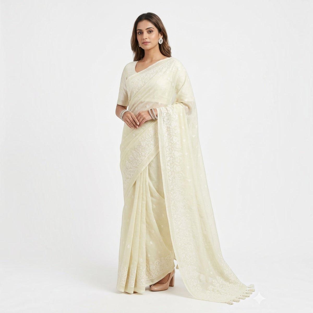 Light Green Kota Doriya Cotton Saree