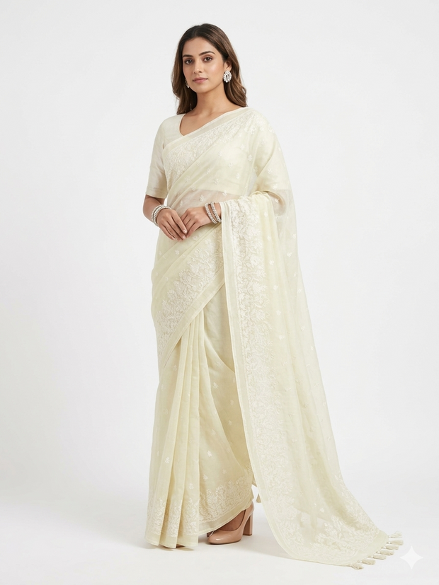 Light Green Kota Doriya Cotton Saree