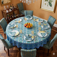 Handblock Print Cotton 8 Seater Round Table Cover