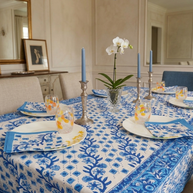 Handblock Print Cotton 6 Seater Rectangular Table Cover