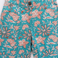 Sky Blue Handblock Cotton Shorts