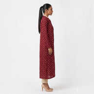 Rajwadi Maroon Bandhej Women’s Sherwani