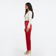 Red Straight Mashru Pant