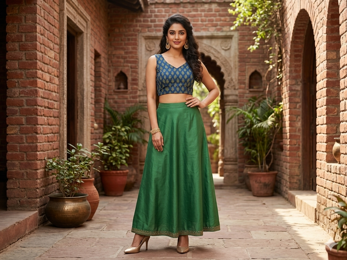Blue Mashru Silk Blouse