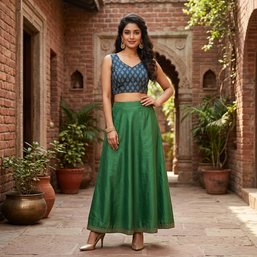 Blue Mashru Silk Blouse