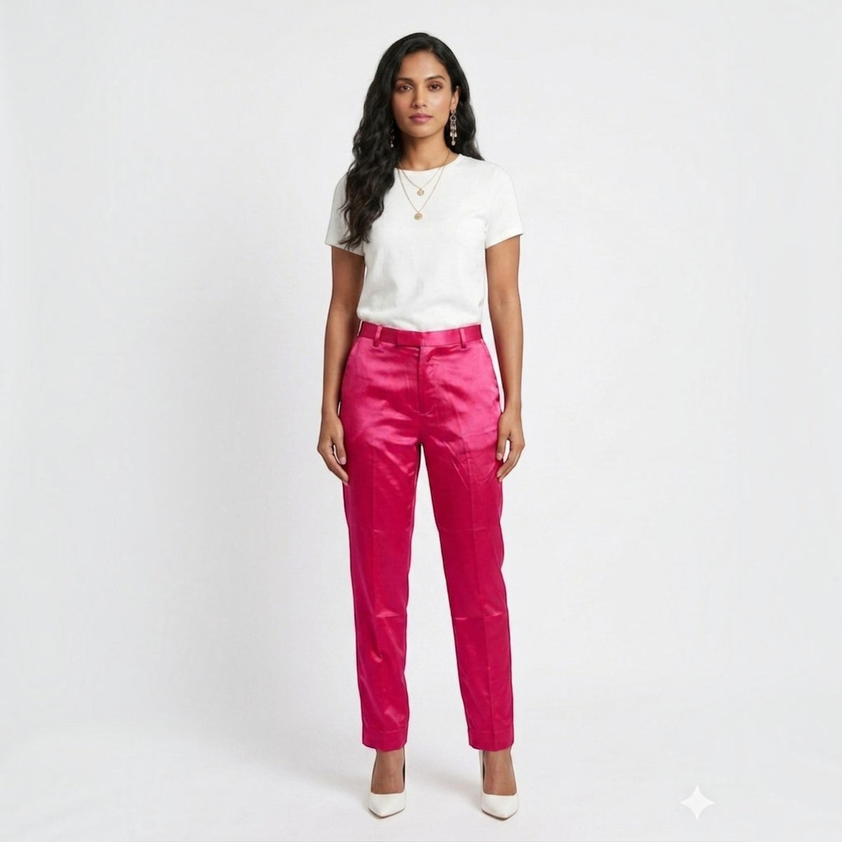 Rani Pink Straight Mashru Pant