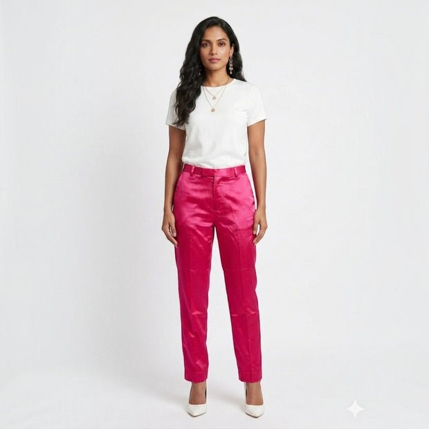 Rani Pink Straight Mashru Pant