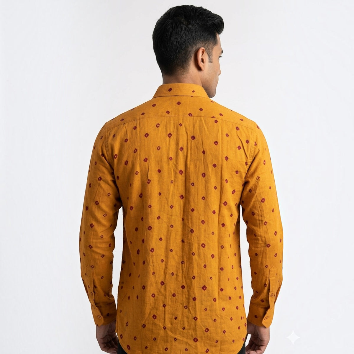 Orange Bandhani Cotton Shirt
