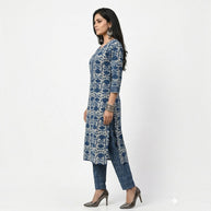 Indigo Handblock Cotton Kurta & Pant