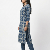 Indigo Handblock Cotton Kurta & Pant