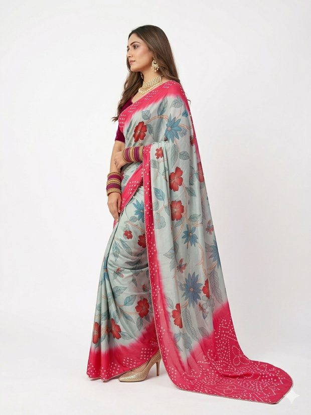 Green Kalmakari Makhmali Silk Saree