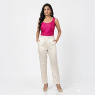 Cream Straight Mashru Pant
