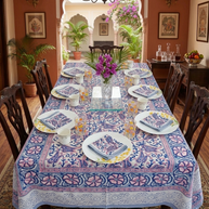 Handblock Print Cotton 6 Seater Rectangular Table Cover