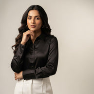 Black Mashru Silk Shirt