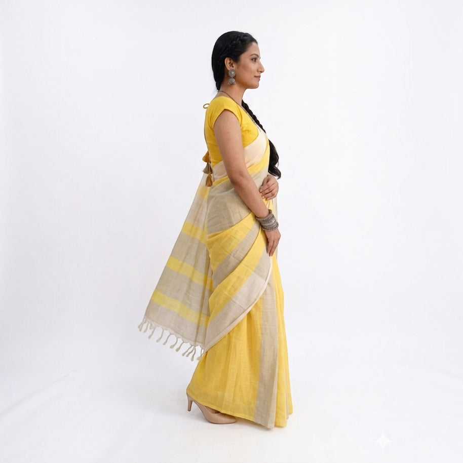 Sunehri Linen Saree