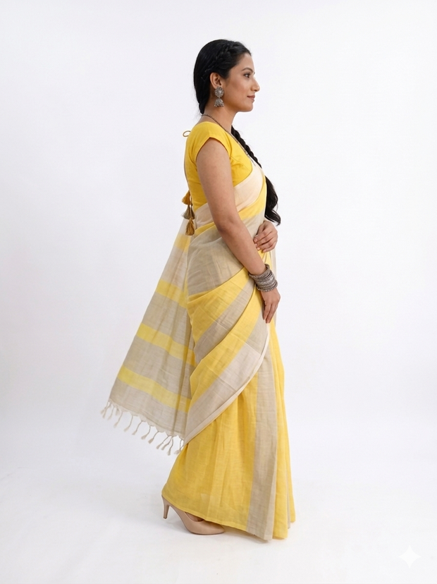 Sunehri Linen Saree