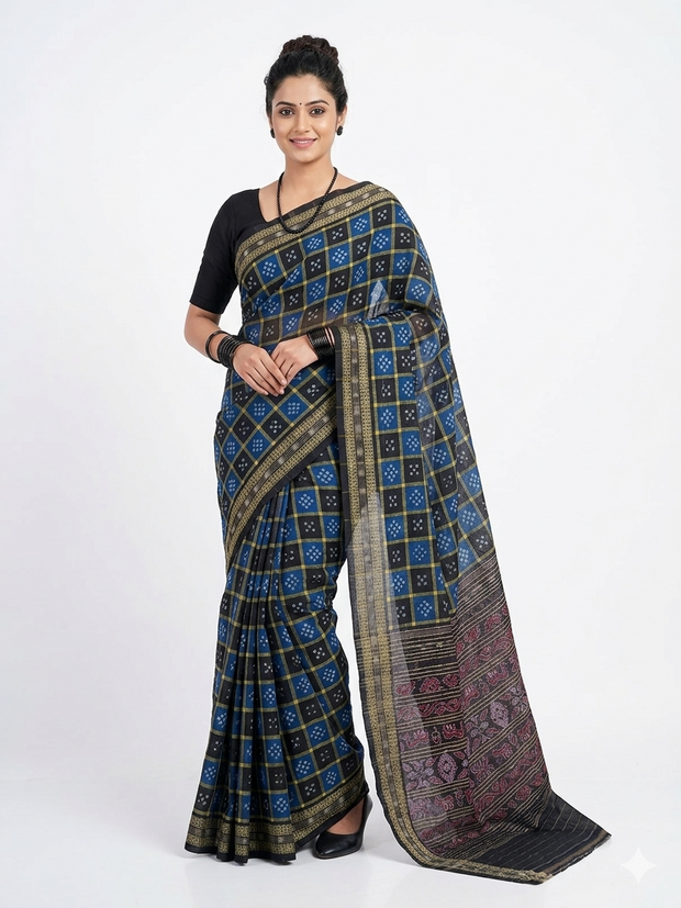 Blue Pasapali Handloom Saree