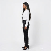 Black Straight Mashru Pant