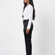 Black Straight Mashru Pant