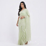 Light Green Kota Doriya Cotton Saree